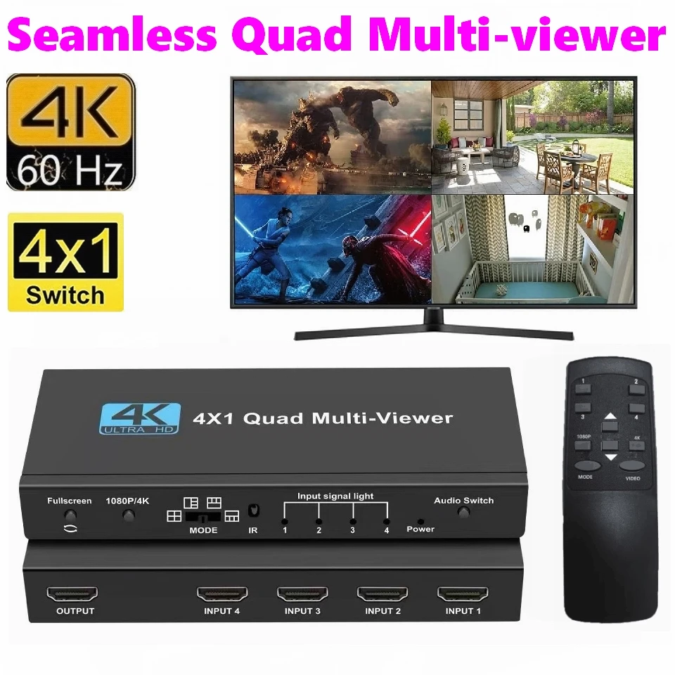 مُحوّل HDMI 4x1 متعدد المشاهد بجودة 4K: تقييم شامل لجهاز التبديل متعدد الشاشات المثالي