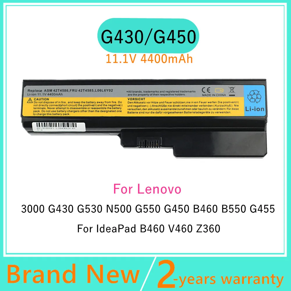 New 4400mAh Laptop batteries For Lenovo G430 G430LE G430M G450 G450A G530 G530A G530M N500 G550 Z360A V460A L08L6Y02 L08O6C02