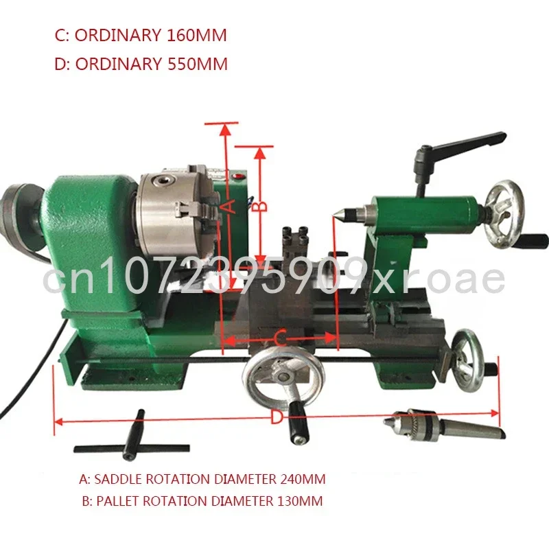 

220V/350W Micro Instrument Lathe Milling Machine 3 Jaw 80 Chuck Metal Instrument Diy Home Bench Grinder Lathe Tool