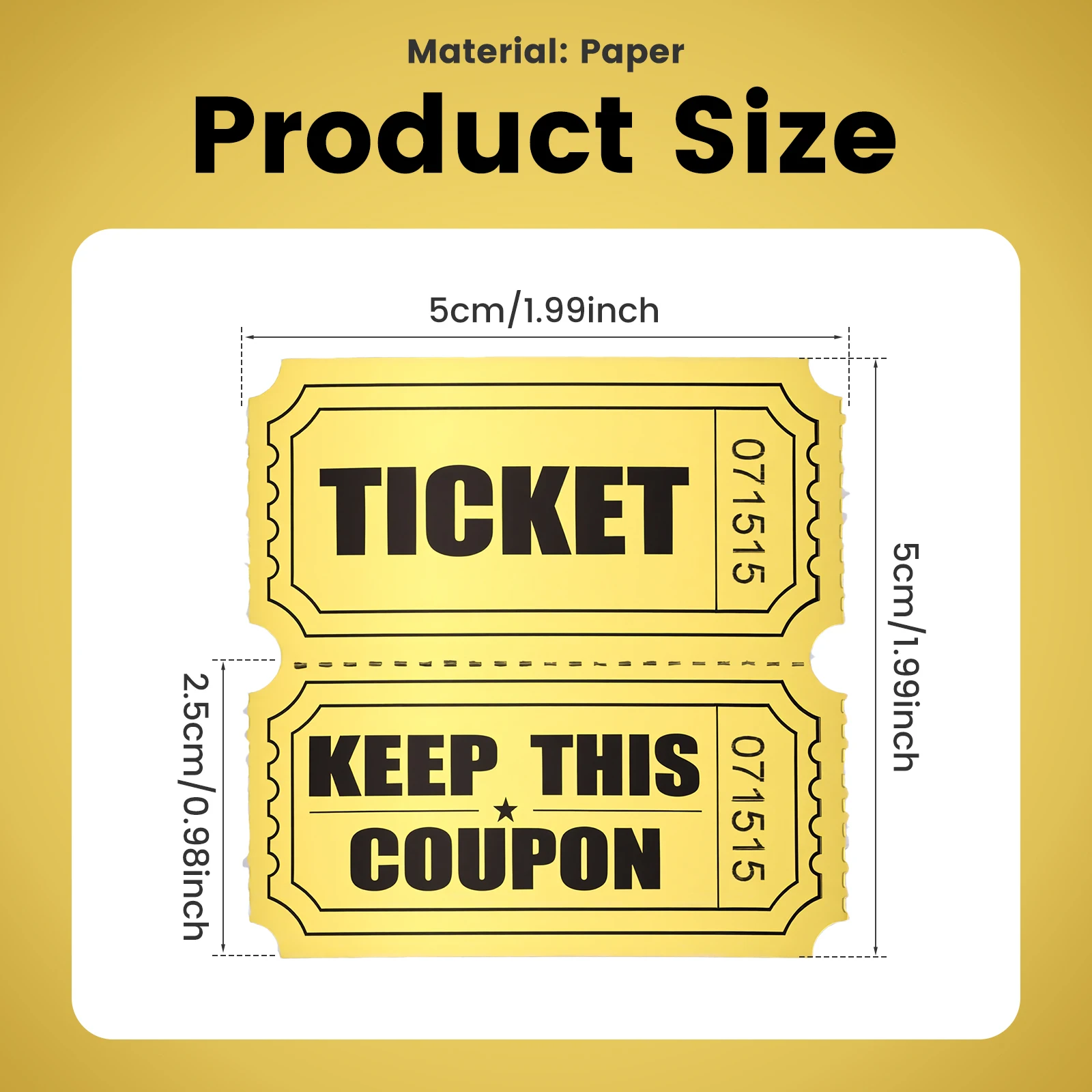 ‌Colorful Tearable Admission Tickets Bulk 2000pcs Roll Event Vouchers Coupons Set Raffle Lottery Prize Draw Tickets Multipack view 2
