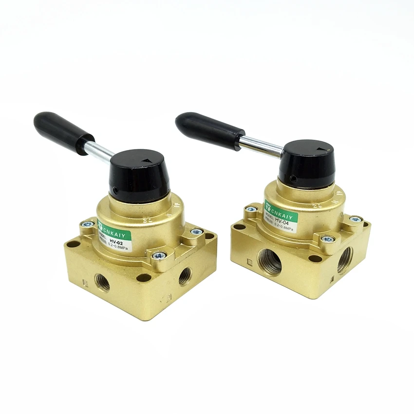 HV Series Hand Lever  Valve 4 Ports 3 Position Control Mechanical Valve HV-02 1/4''  HV-03  3/8'' HV-04 1/2''