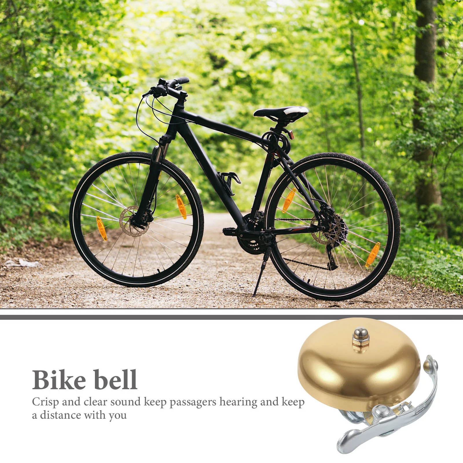 

1Pcs Golden Bike Bell Retro Style Crisp Sound Premium Aluminum Alloy for Bicycle Cycling Safety Riding Accessory Bell