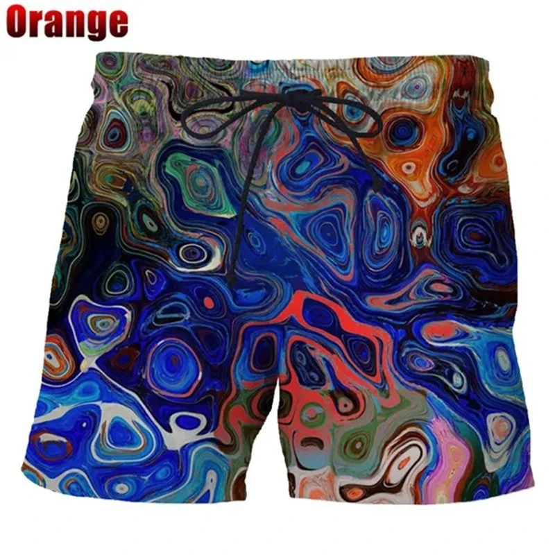 New Summer Fashion Colorful 3D Printed Trippy psichedelic Abstract Art pantalone corto da uomo Unisex Casual Beach Swimming Shorts