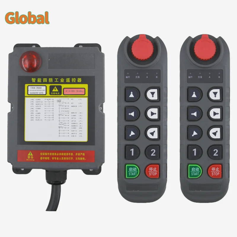 TRK-R6D R8D Double speed Industrial Wireless Radio Crane Remote Control switches Hoist overhead bridge Crane Controller
