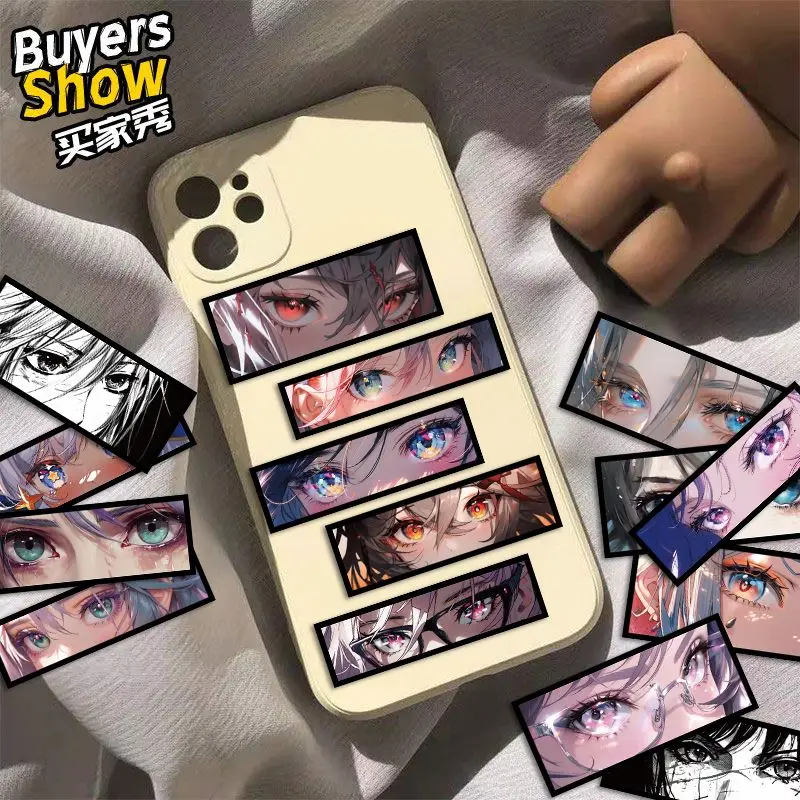 50pcs Girl Eyes Cartoon Anime Girl Heart Account Phone Case Decoration Waterproof Sticker Diy