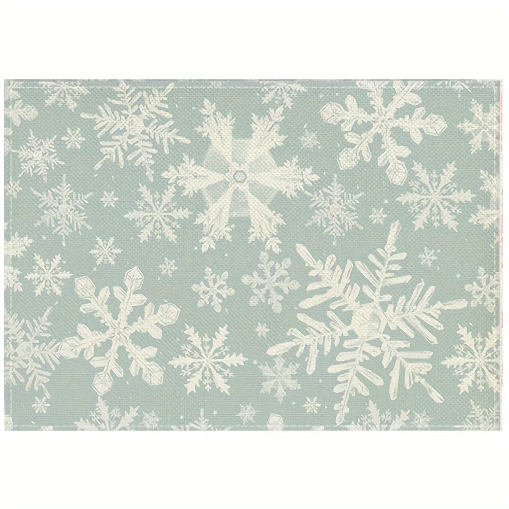 1pcs Snowflakes Winter Placemats Christmas Table Mats For Party Kitchen Dining Decoration 30X40cm