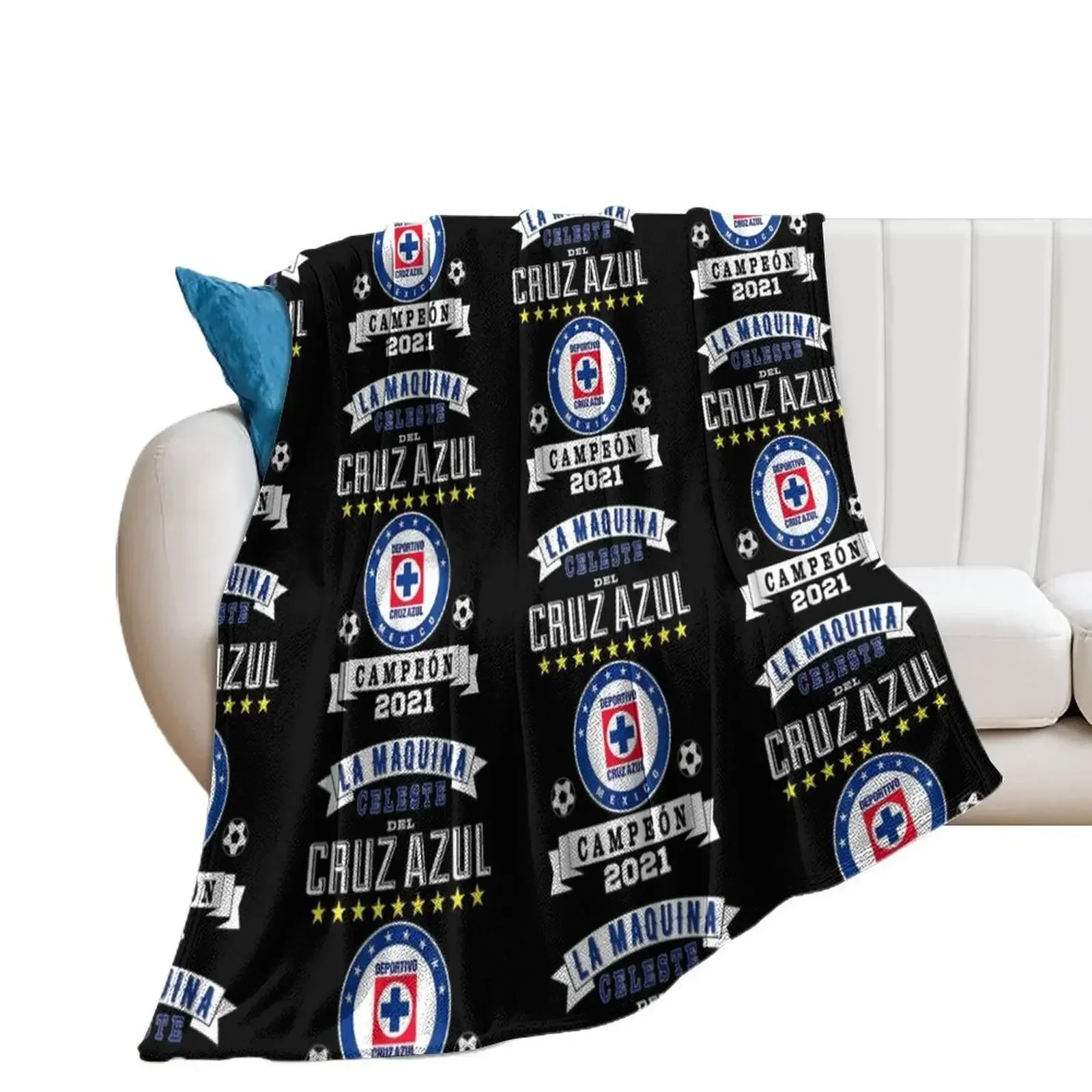 

Cruz-Azul Campeon 2021 Futbol Mexicano La Maquina Celeste Throw Blanket wednesday Nap Blankets