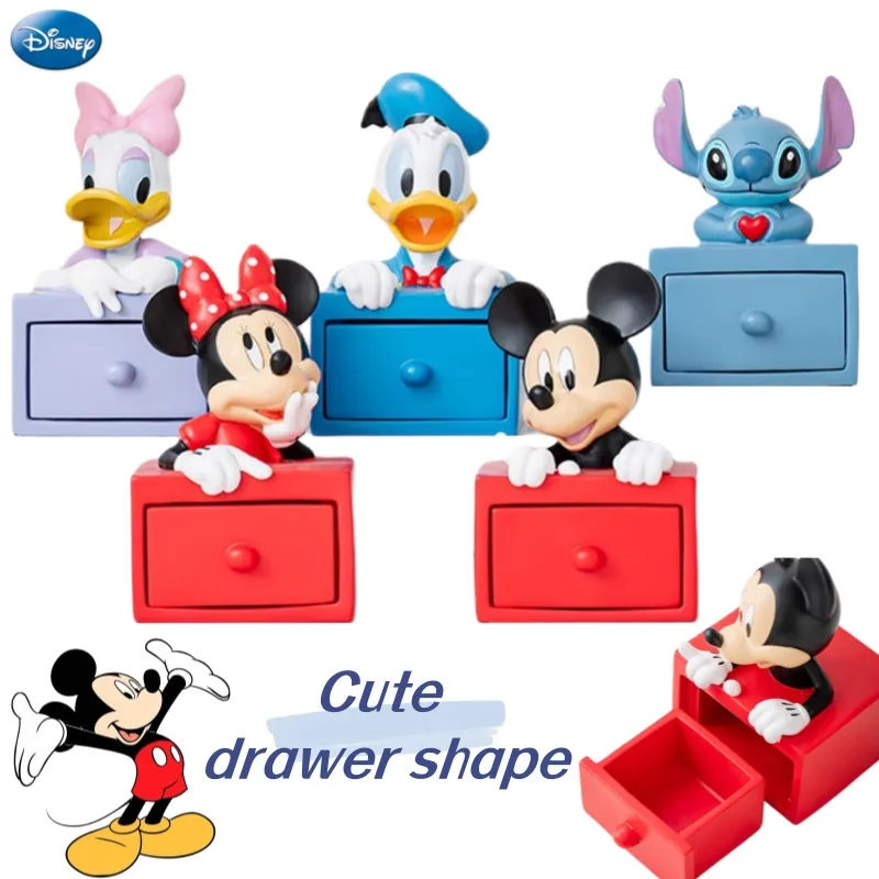 

Disney Mickey Mouse Minnie Mouse Donald Duck Creative Cartoon Ring, Mini Drawer Storage Box, Tabletop Decoration Ornament Gift