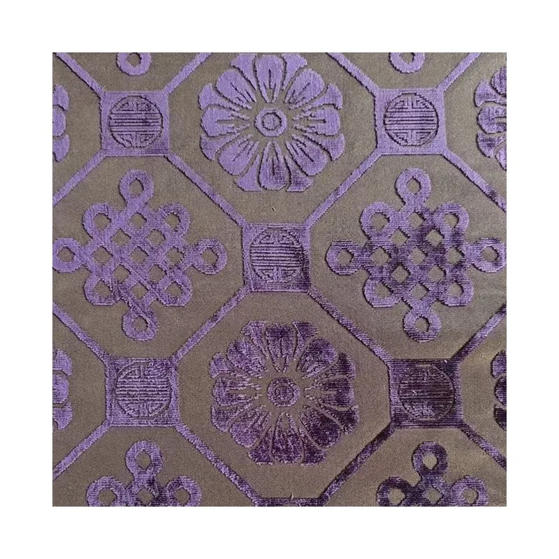 Chinese knot pattern jacquard Zhangzhou velvet fabric traditional classical satin cheongsam and Hanfu