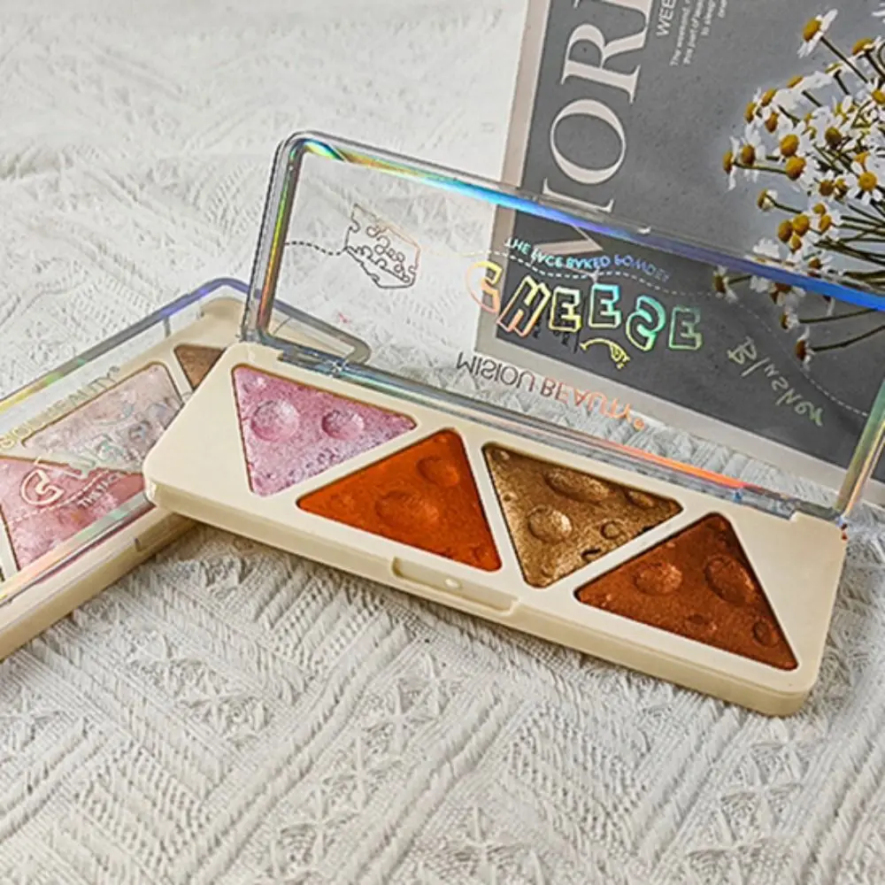 Paleta de Sombra 3D Perolado Lustre, Sombreamento Pó, Cosméticos Arte, Multi-funções, Queijo Rosto Blush, Moda Festa