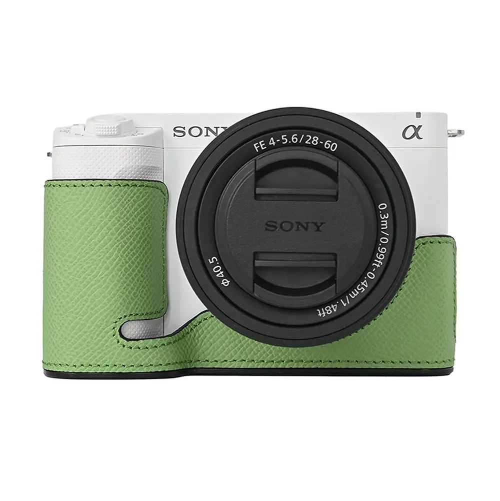 Camera Half Body Case For Sony ZV-E1 ZVE1 Aluminum Metal Genuine Leather  Battery Opening Bottom Cover