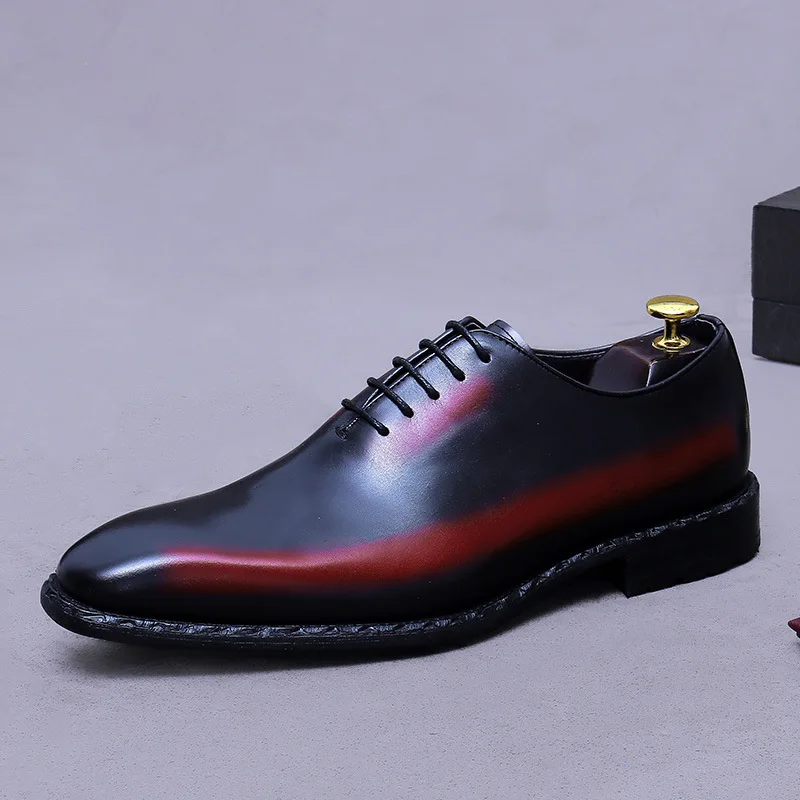 Luxury Patent Leather Mens Dress Shoes Handmade Fashion 2026 Autumn New Retro Genuine Leather Wedding Social Shoes Man Size 46