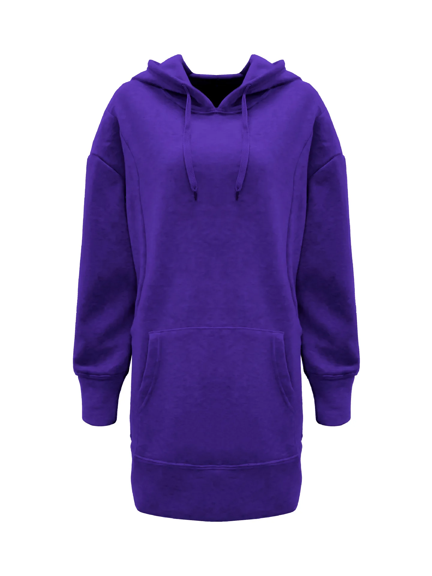 Oversized Hoodie Dress Women Loose Long Sleeve Pocket Drawstring Sweatshirt Dress Casual Streetwear Daily Wear Warm Pullover