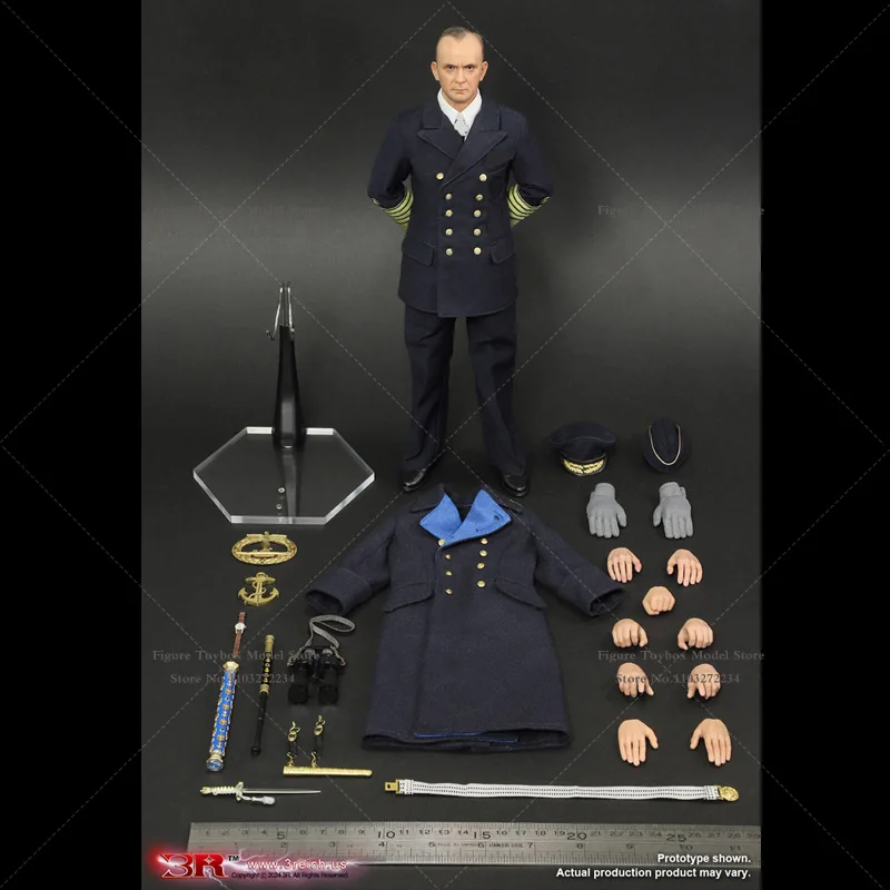 DID 3R GM654 1/6 Navy Commander Man Action Figure Deep Blue Uniform Cloth Design 12" Full Set Military Soldier Model Collection