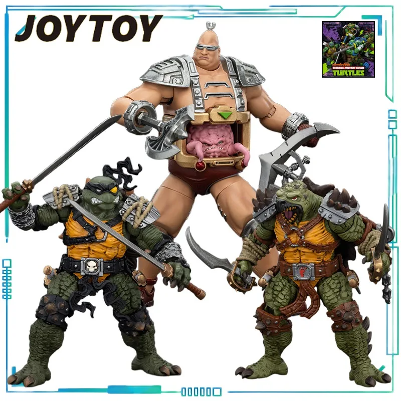 JOYTOY Genuine JOYTOY x Ninja Turtles Series Tokka and slash and Krang Movable finished product model gift collectibles doll