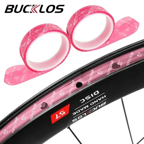 BUCKLOS-Fita sem aro para bicicleta, pneus internos para rodas de bicicleta MTB Road, faixa rosa, 10m, 17-32mm