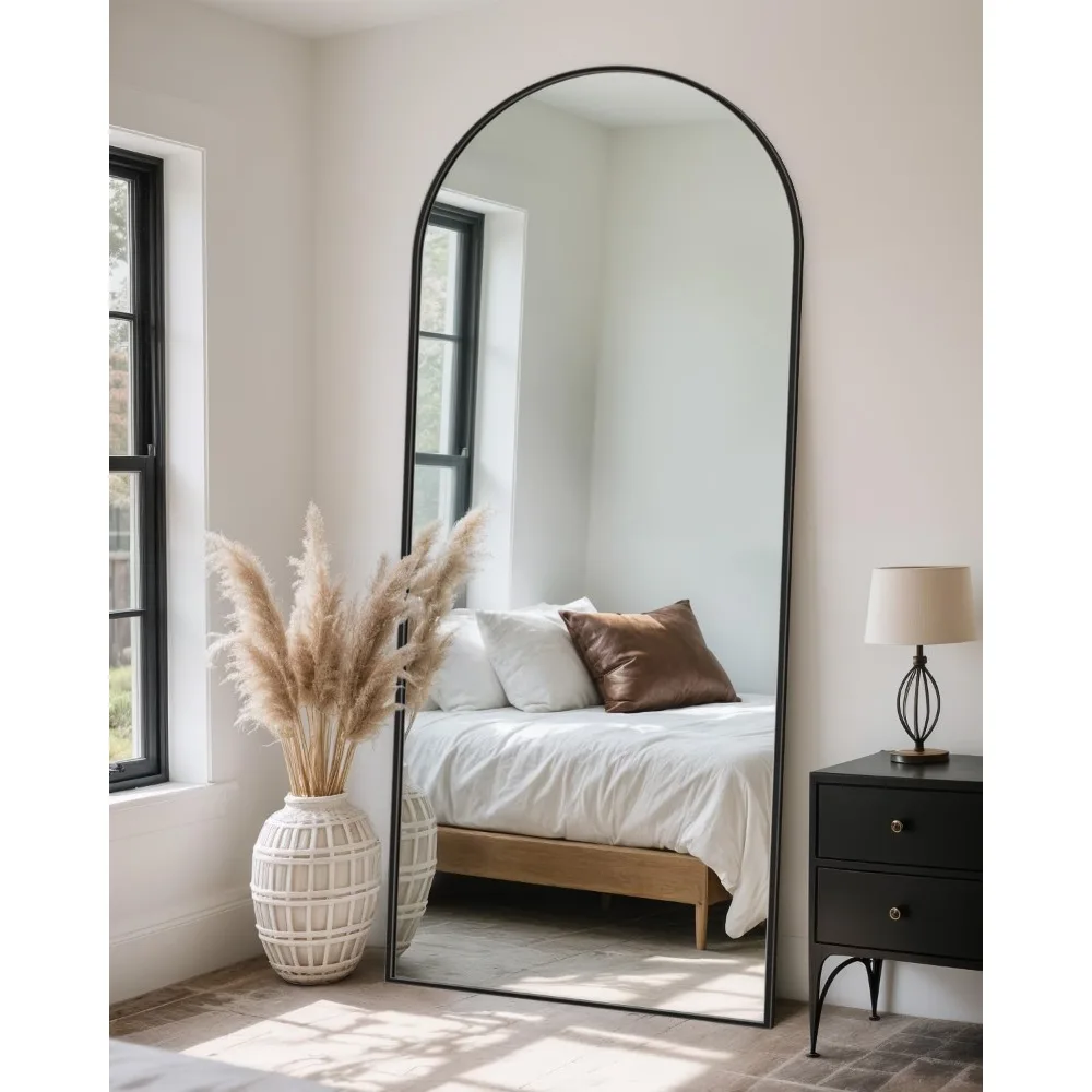 Arched Style Floor Mirror with Stand, 71 x 26 Full Body Standing Mirror for Home, Living Spaces, Fitness Rooms, and Dormitories