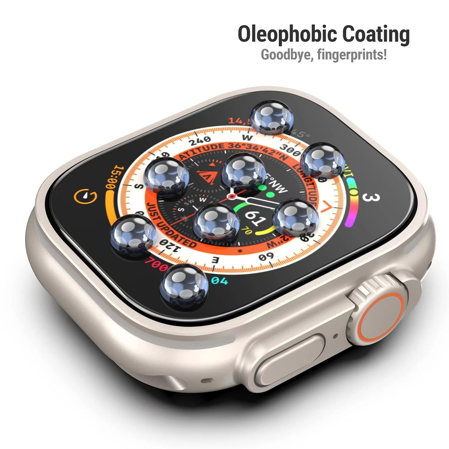 Apple Watch Ultra 1/2/3 49mm용 화면 보호기 1-3개 iWatch Ultra2 Ultra3용 강화 유리 정렬 필름 설치가 용이함