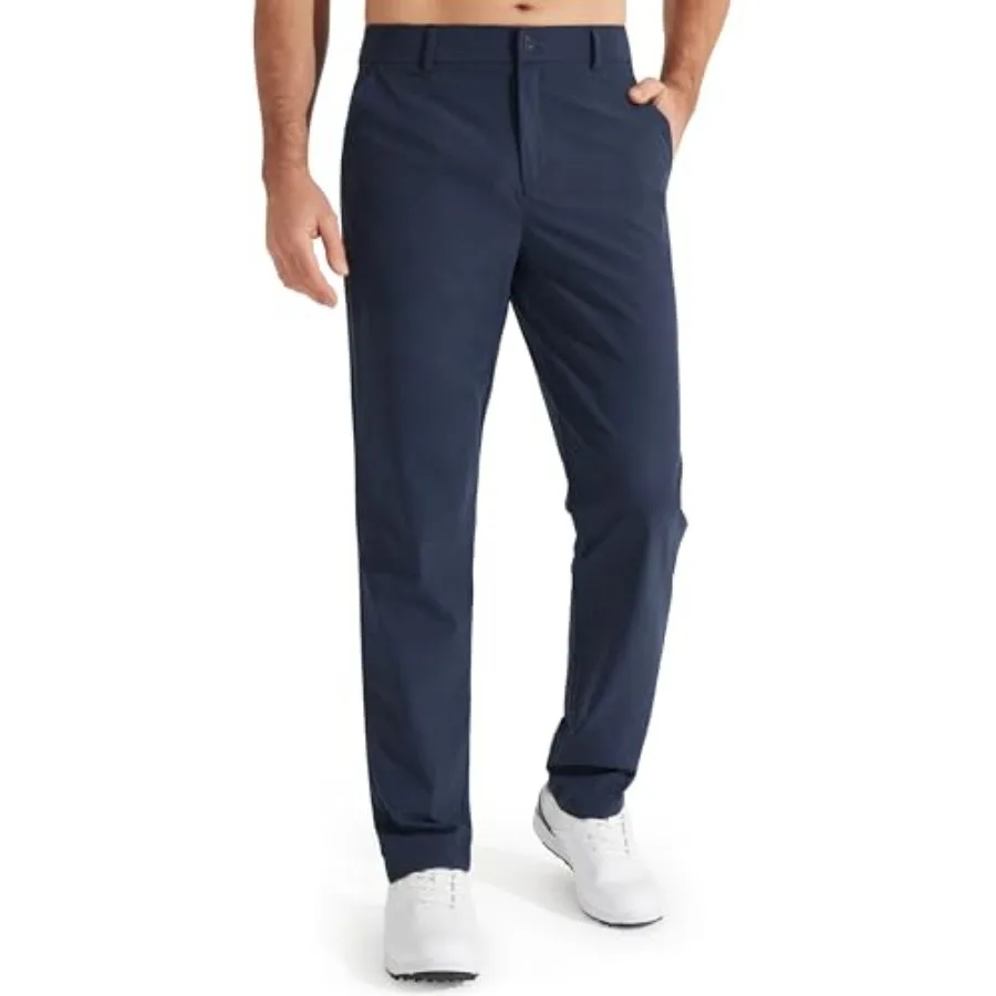 

Libin Mens Golf Pants Stretch Work Dress Pants 30"/32"/34" Quick Dry Lightweight Casual Comfy Trousers with Pockets