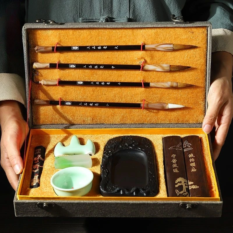 ensemble-de-calligraphie-quatre-tresors-de-l'etude-pinceau-chinois-encre-papier-boite-cadeau-pour-debutants-pratique-pour-adultes-cadeau