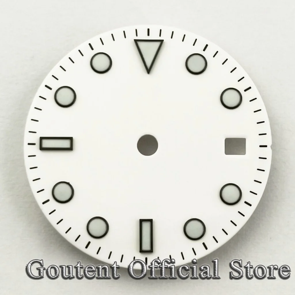 Goutent 28.5mm Sterile Dial White Dial Fit NH35 ETA 2836 2824 DG2813 3804 Miyota 8205 8215 821A 82 series Movement