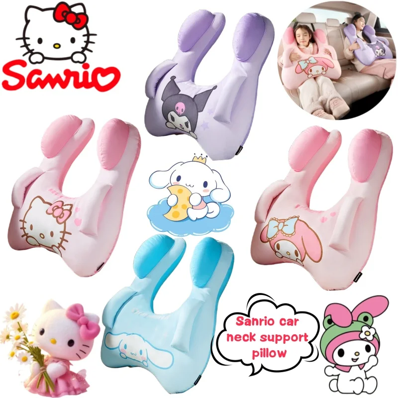 

Sanrio Hello Kitty My Melody Kuromi Cinnamoroll car-mounted pillow creative high-value cartoon car armrest hugging neck pillow
