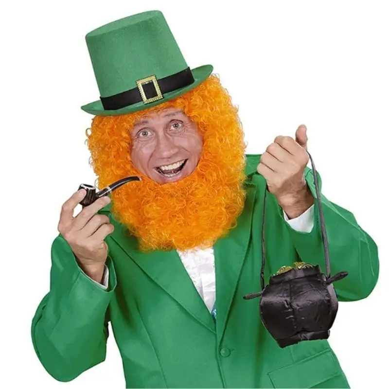 

652F Festival Holiday Green Hat Bowtie StPatrick Day Party Musical Festival Costume