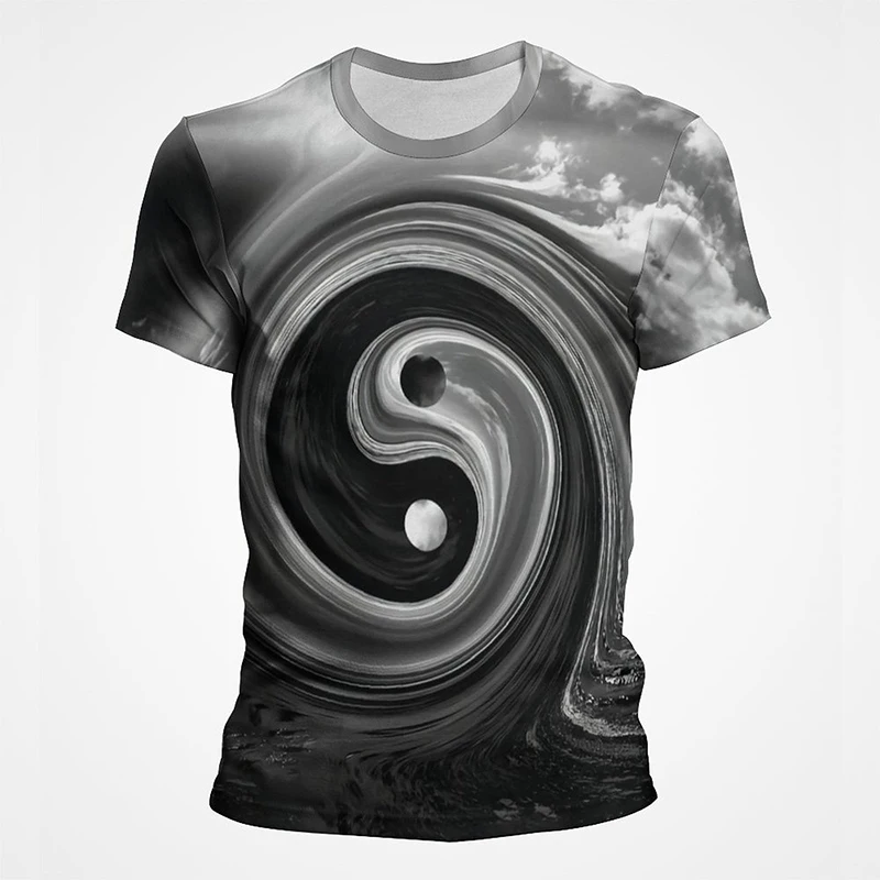 Yin Yang Tai Chi Bagua Chinese Style T Shirt Men Women Kids Clothes Casual Sports Breathable Short Sleeve T-shirts Streetwear