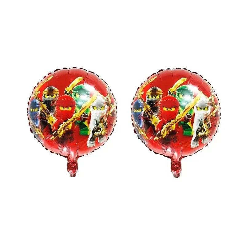 2 runde Ninja-Folienballons, Aluminium-Heliumballons für Kindergeburtstagsfeiern, Dekorationen und Zubehör – Detail 2