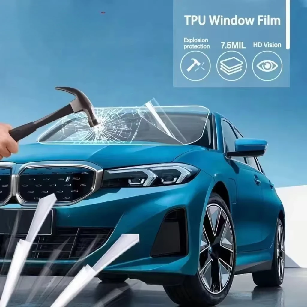 

100% прозрачная теплоизоляционная взрывозащищенная нано-защитная пленка из ТПУ для лобового стекла, устойчивая к царапинам пленка для автомобилей