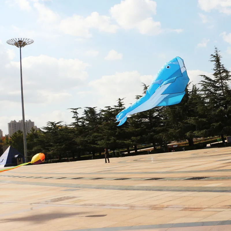 2.2 metri 3D gigante delfino forma di balena aquilone volante parafoil software sportivo parapendio spiaggia aquilone giocattoli all'aperto per bambini adulti