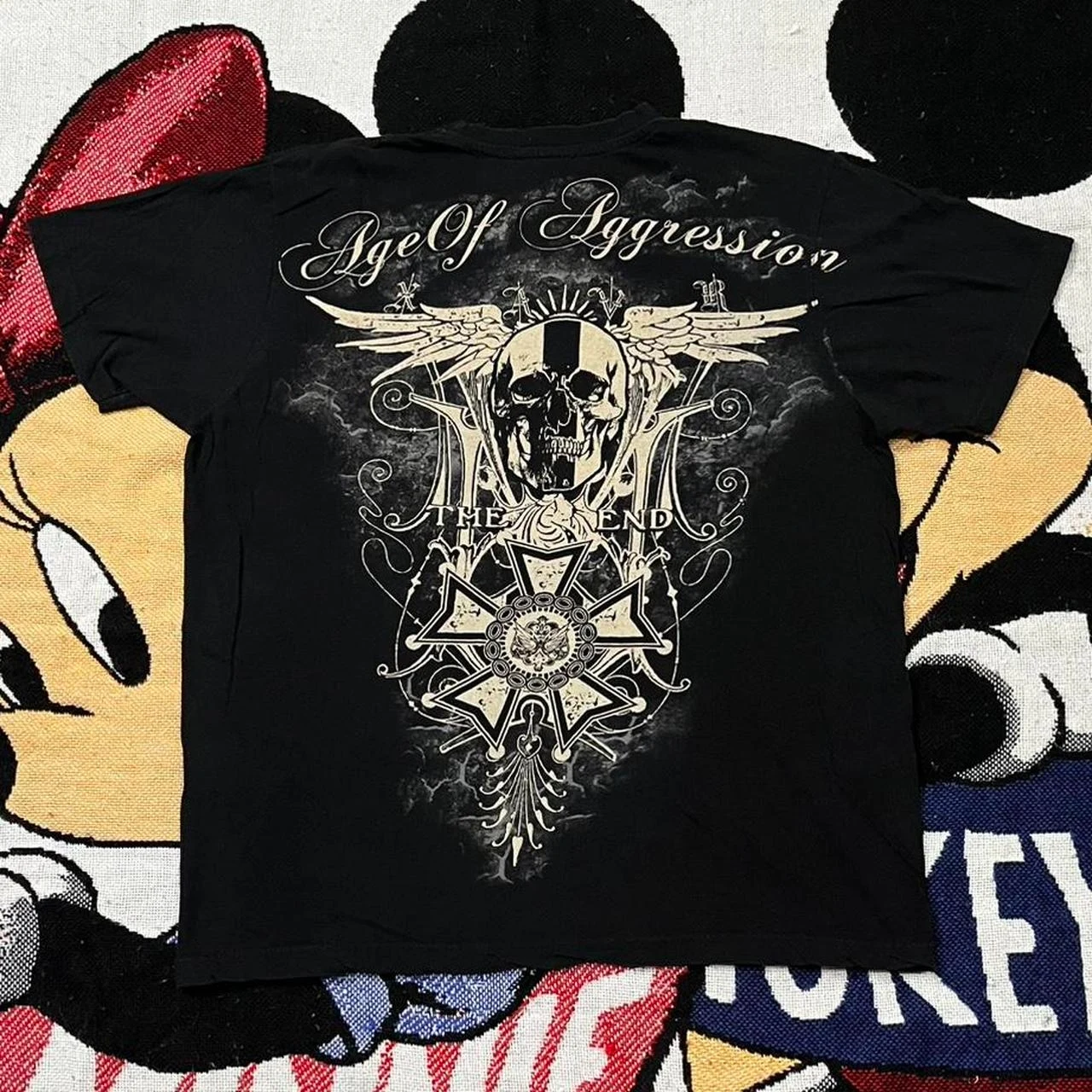 

Рубашка Crazy Y2K Xzavier Age of Aggression с огромным черепом и крыльями