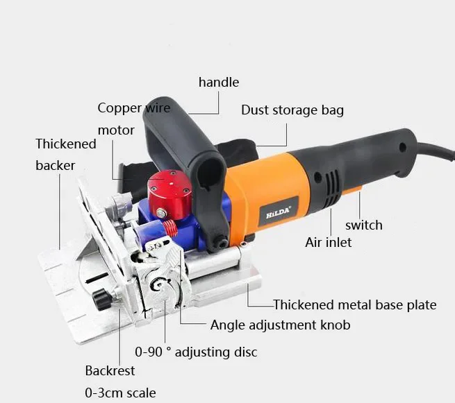 Electric Invible Parts Tenoning Machine Portable Lamino Slotting Machine  Wood  Slotting Dowel Jointer Machine