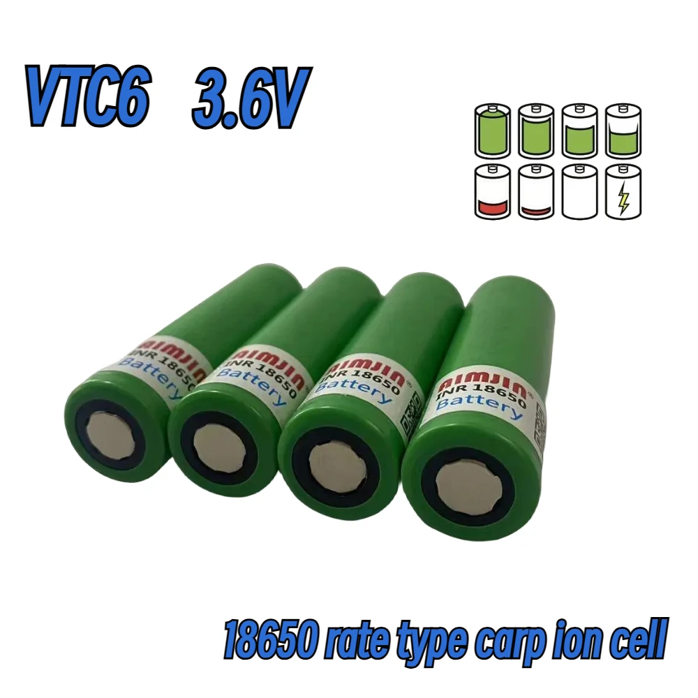

100% Original 18650 VTC6 3.6V3000mAh Rechargeable Lithium-ionbattery suitable for electronic cigarettes.flashlights etc