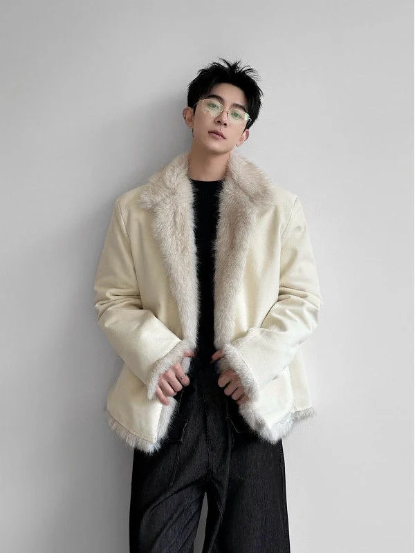 

Thiened Fur Collar Harrington Jaet Fur Coat Warm Winter Cotton Clothes Stand Fit Faion Urban Sle Long Sve