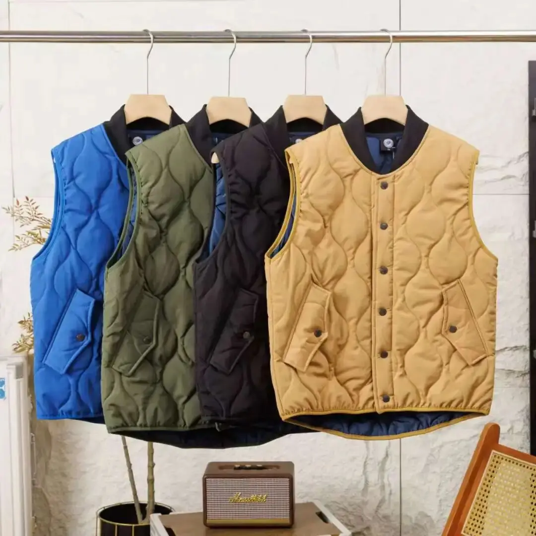 防水アウトドアベスト カップルお揃い 刺繍なし コットン製 暖かい トレンド感のある若者向け スタンドフィット 冬ファッション