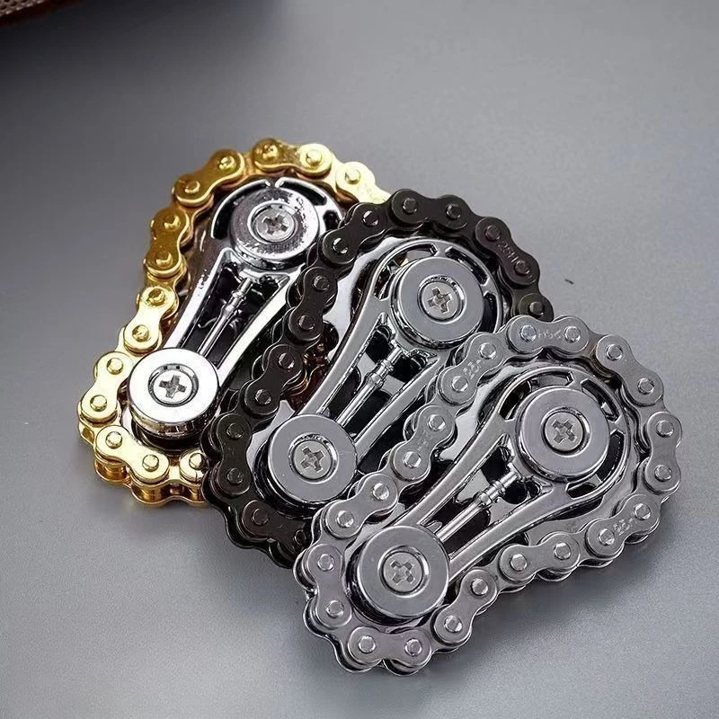 Metal chain wheel mechanical flywheel fingertip gyroscope anti pressure anxiety bicycle chain adult boring stress relief toy