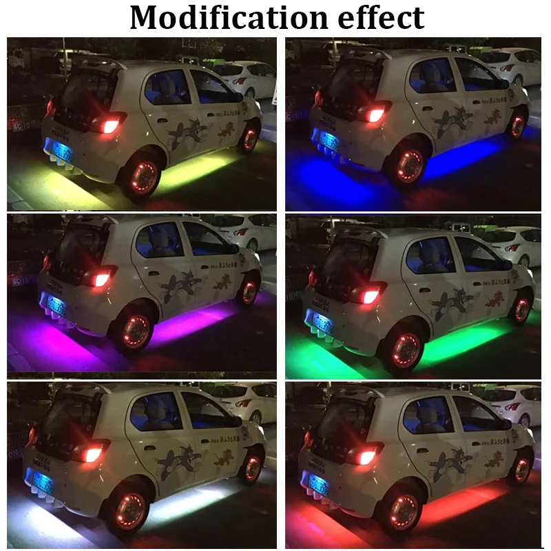 Symphony Flowing APP Car Flexible Underglow Strip Light LED Underbody RGB Neon Lights Dream Color Auto Ambient Atmosphere Lamp