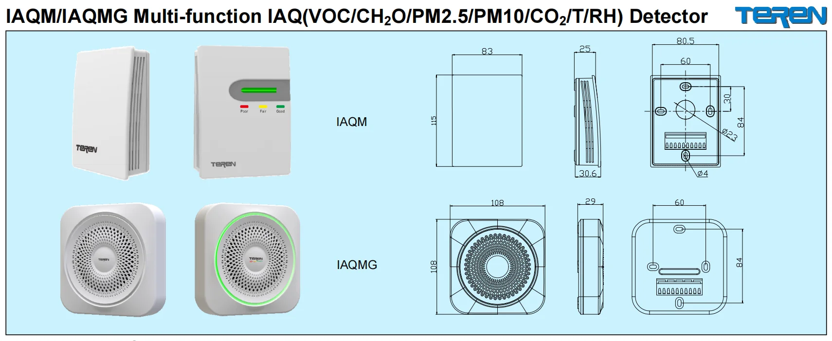 HVAC Test Instruments Multi-function Indoor VOC CH2O PM2.5 PM10 CO2 T/RH Air Quality Detector Multi Gas Detector