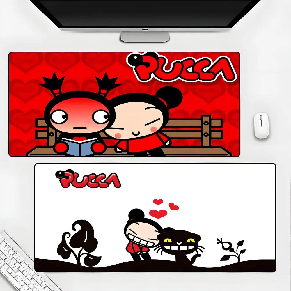 

P-Pucca Anime Mouse Pad Rubber Mat Laptop Xxl Mousepad Notebook Gamer Computer Table Gaming Accessories