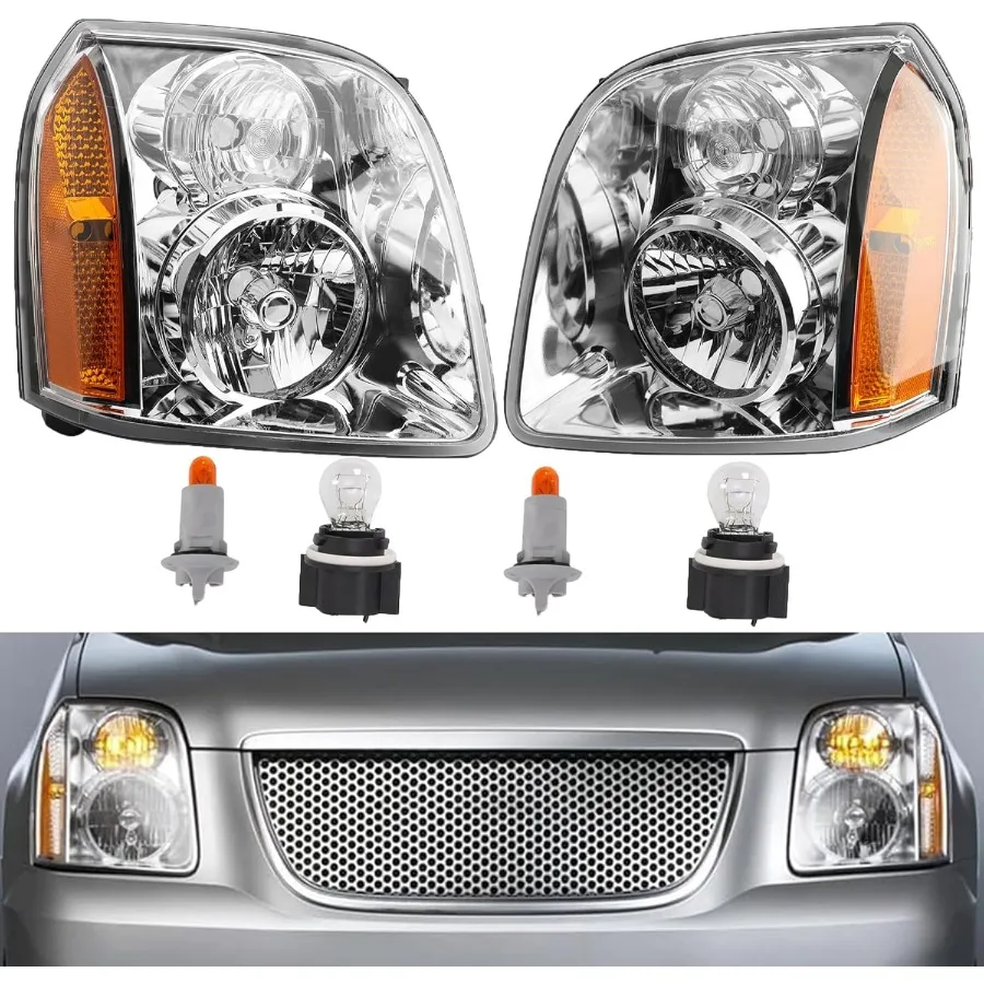 

Фары, совместимые с GMC Yukon Yukon XL 1500 2500 SLE SLT Base Hybrid 2007 года выпуска, замена 15861025 15861026 Передняя фара