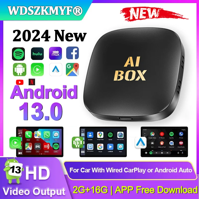 Nuovo Android 13 Carplay Ai Box Android Auto Wireless Carplay Car Sistema Intelligente WIFI APP Smart TV Box Per Netflix YouTube