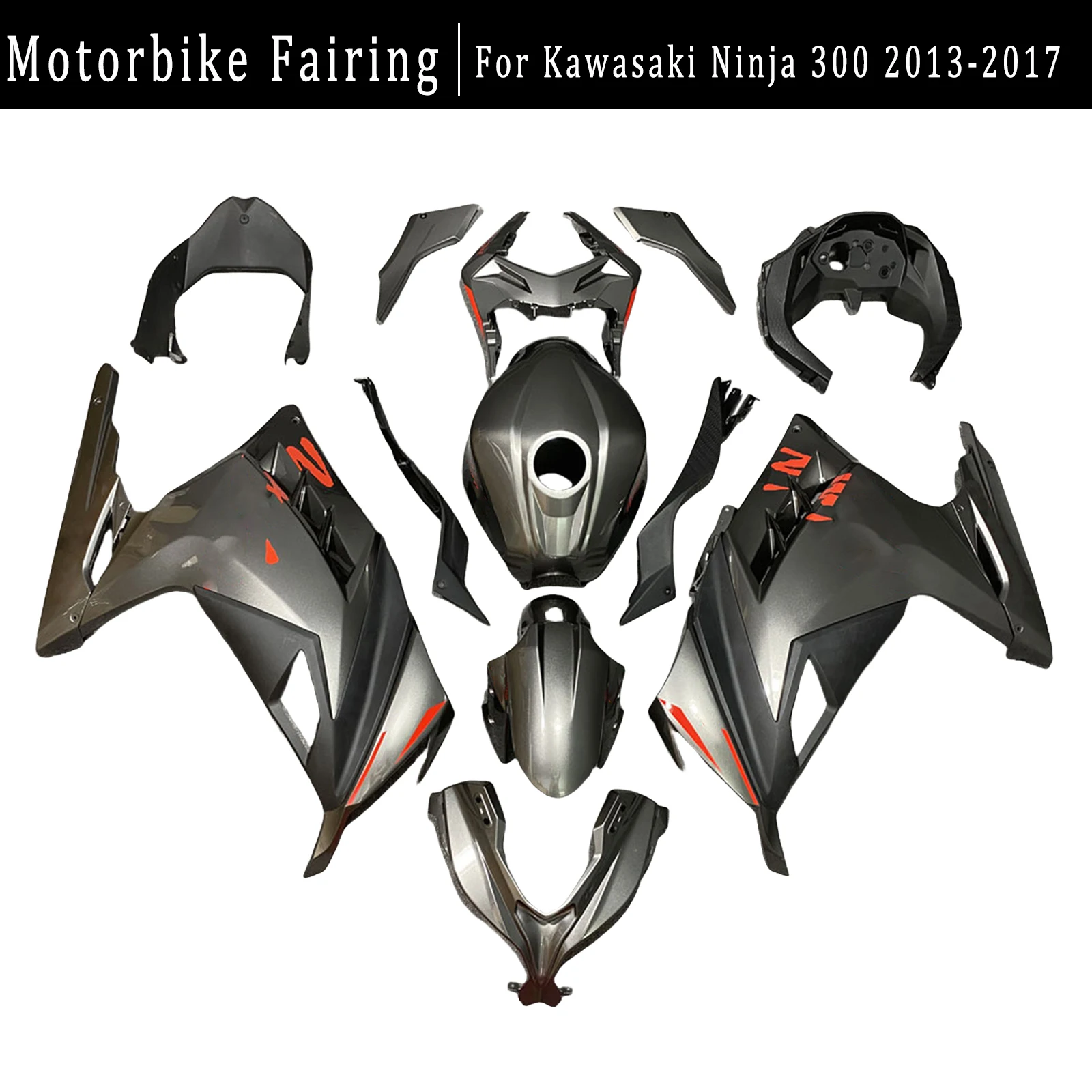 

Motorcycle Fairing Kit Fit For Ninja 300 250 Ninja300 EX300 ZX-3R 2013-2017 Bodywork Set High Quality ABS Injection Grey Red