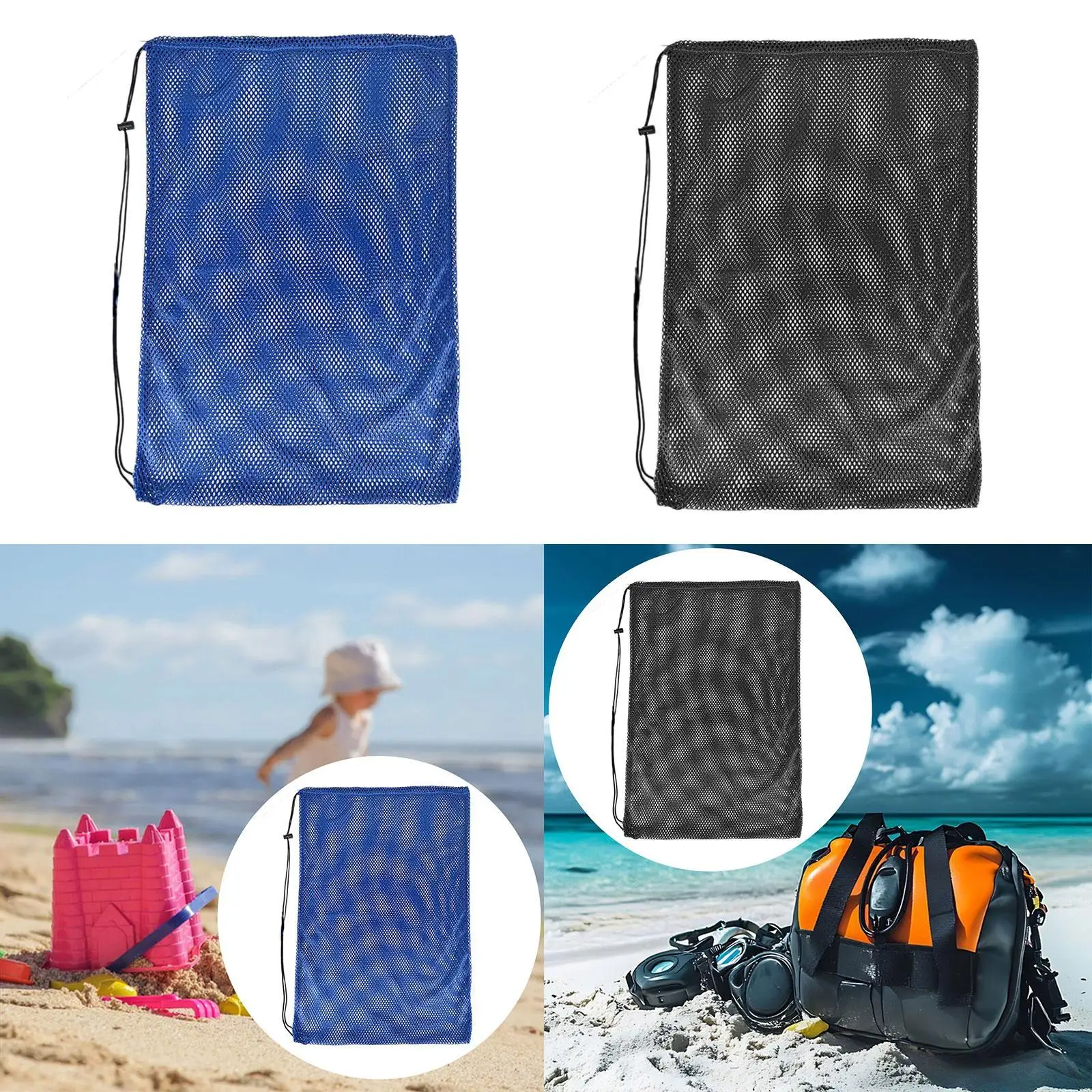 Multipurpose Mesh Swim Bag Breathable Sports Backpack for Beach Gym Workout Organizing Equipment