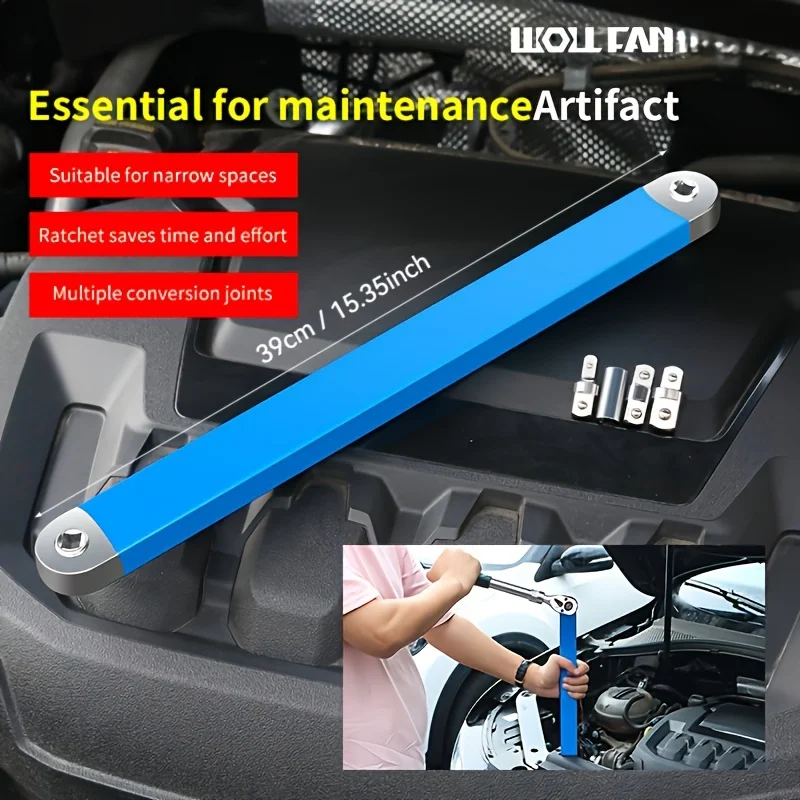 Multifunctional Extension Wrench Ratchet Extension Wrench 2 in 1 Extension Wrench with Ratchet Anti-skid Metal Industrial Tool