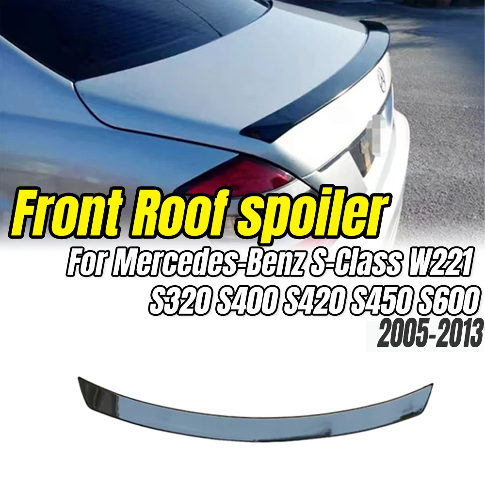 

For Mercedes-Benz S-Class W221 S320 S400 S420 S450 S600 2005-2013 AMG Style Gloss Black Car Tail Wing Trunk Lip Exterior Part.