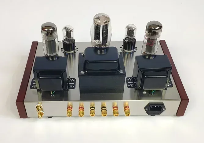 2020 Nobsound Home Audio Single End 5U4G+EL34-B+6H9C Tube Amplifier DIY Kits Stainless Steel Case Power Ouput 13W*2 AC110V/220V