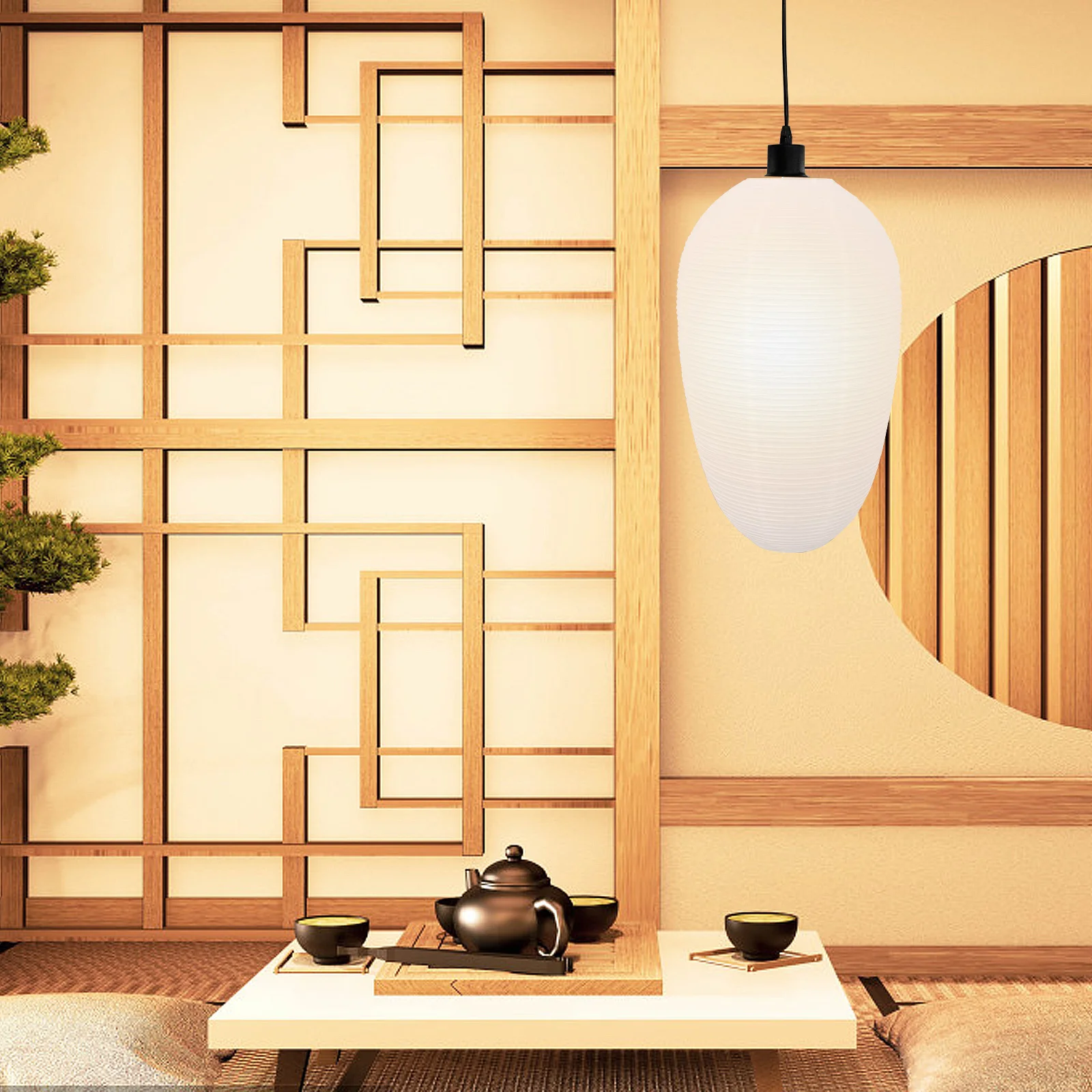 

1pc Paper Lantern Lampshade Japanese Style Handmade Bedroom Light Shades For Ceiling Lamp Living Room Decoration Foldable White