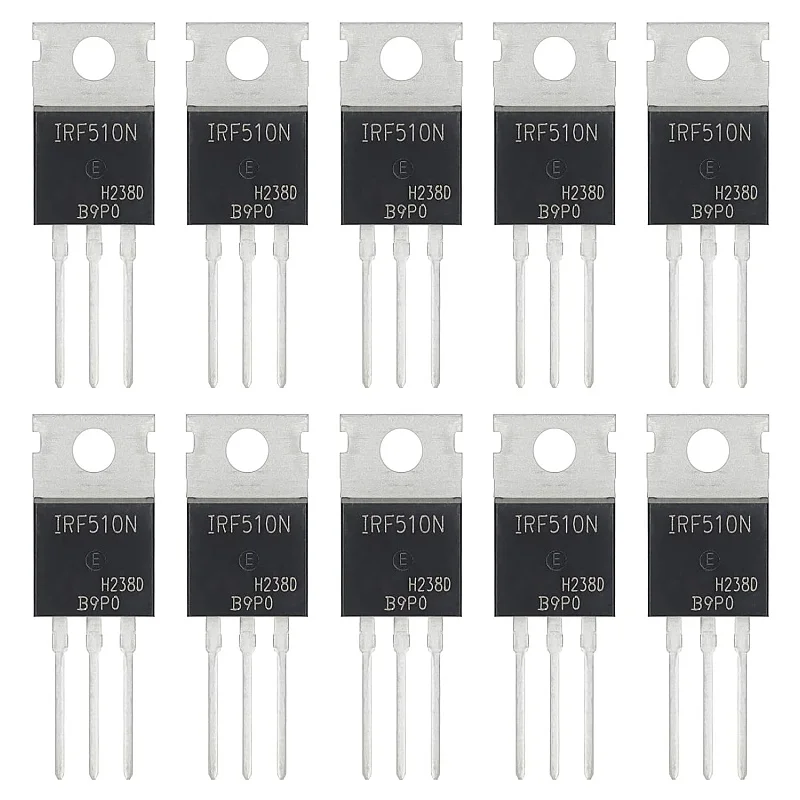 

IRF510 IRF510N IRF510NPBF MOSFET Transistors Power 5.6A 100V N-Channel Mosfets Transistor 5.6A 100Volt TO-220 Pack of 10