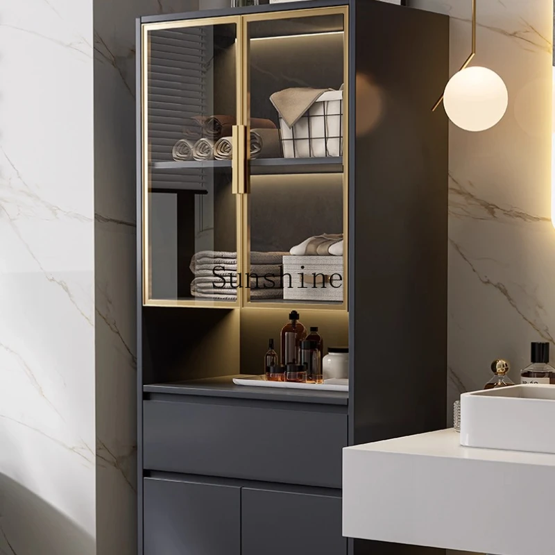 

Solid wood multi-layer paint-free modern, bathroom, side cabinet, storage customization, simple and modern